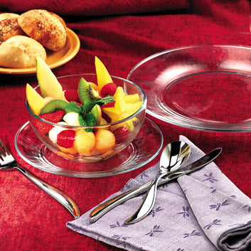 Libbey 12‑Piece Clear Glass Round Dinnerware Set, Service for 4