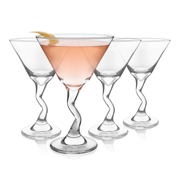 Libbey Z Stem Martini Glasses, 9 ounce, Set of 4