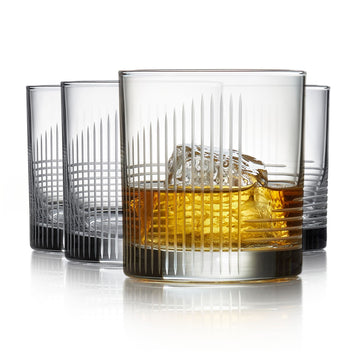 Libbey Cut Cocktails Passage Rocks Glasses, 11 ounce, Set of 4